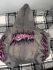 Size Small Hellstar Future Flames Grey and Pi...