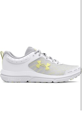 Size 6 - Under Armour Charged Assert 10 White Sonic Yellow W