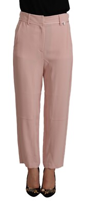 TWINSET Pants Light Pink High Waist Straight Cropped Trouser IT38/US4/XS $100
