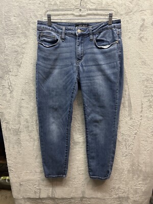 Judy Blue Jeans Relaxed Fit Women's 30X25 Ankle Blue Tapered Spandex Stretch.