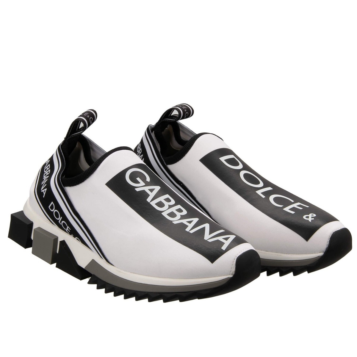 Dolce & Gabbana デイマスター スニーカー 本革レザー 黒白 ロゴ Luxury sneakers for men - Dolce & Gabbana sneakers in white