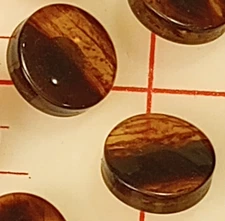 10 Vintage Tortoise Shell Effect Plastic Shank Buttons 5/8" Italy  Well Made