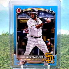 Romeo Sanabria 2025 1st Bowman Prospects #BP-3 Sky Blue Border /499 Padres SP