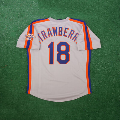 Darryl Strawberry 1986 New York Mets Grey Road Cooperstown Jersey w/ 25th Patch