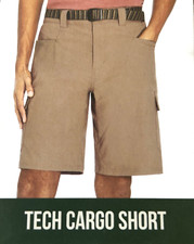 ORVIS Tech Cargo Shorts Men s Stretch Size 36 Belted KELP Khaki Pre-Owned W/TAGS