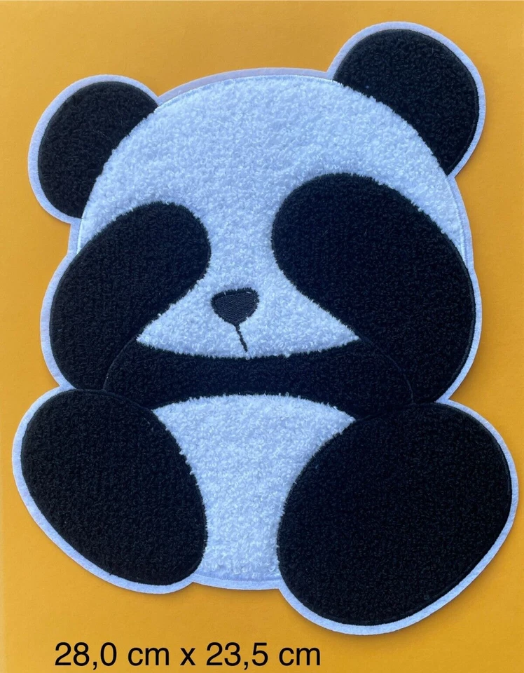 MARKENLOS XXL Applikation, Patch, Aufnäher, TIERE/PANDABÄR/PANDA BEAR - plüschig