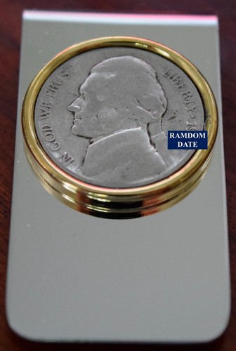 1938-2003 JEFFERSON STAINLESS STEEL RANDOM DATE MONEY CLIP COLLECTIBLE GIFT IDEA - Picture 1 of 4