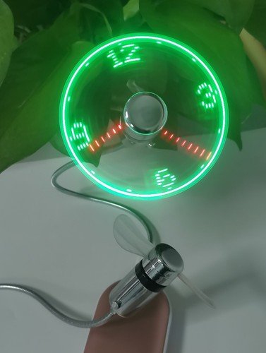 LED Clock Fan Real Time Display Function Mini USB Powered Fan Cooling Flashing - Picture 14 of 17