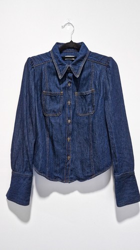 DRIES VAN NOTEN denim jeans blouse size 38 dark wash super fabulous!