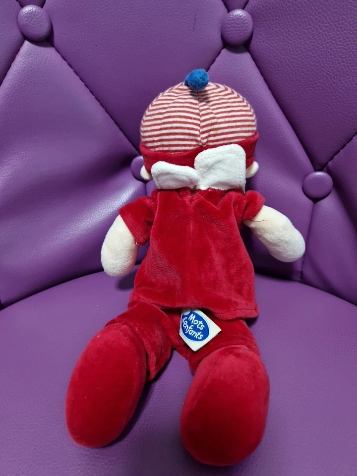 Doudou poupée lutin garçon marin rouge poissons brodés MOTS D'ENFANTS - 28 Cm - Photo 2/2