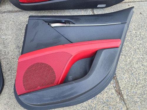 TOYOTA CAMRY 18-24 DOOR PANEL INTERIOR PANELS TRIM SET RED AND BLACK TRD OEM - Picture 8 of 9
