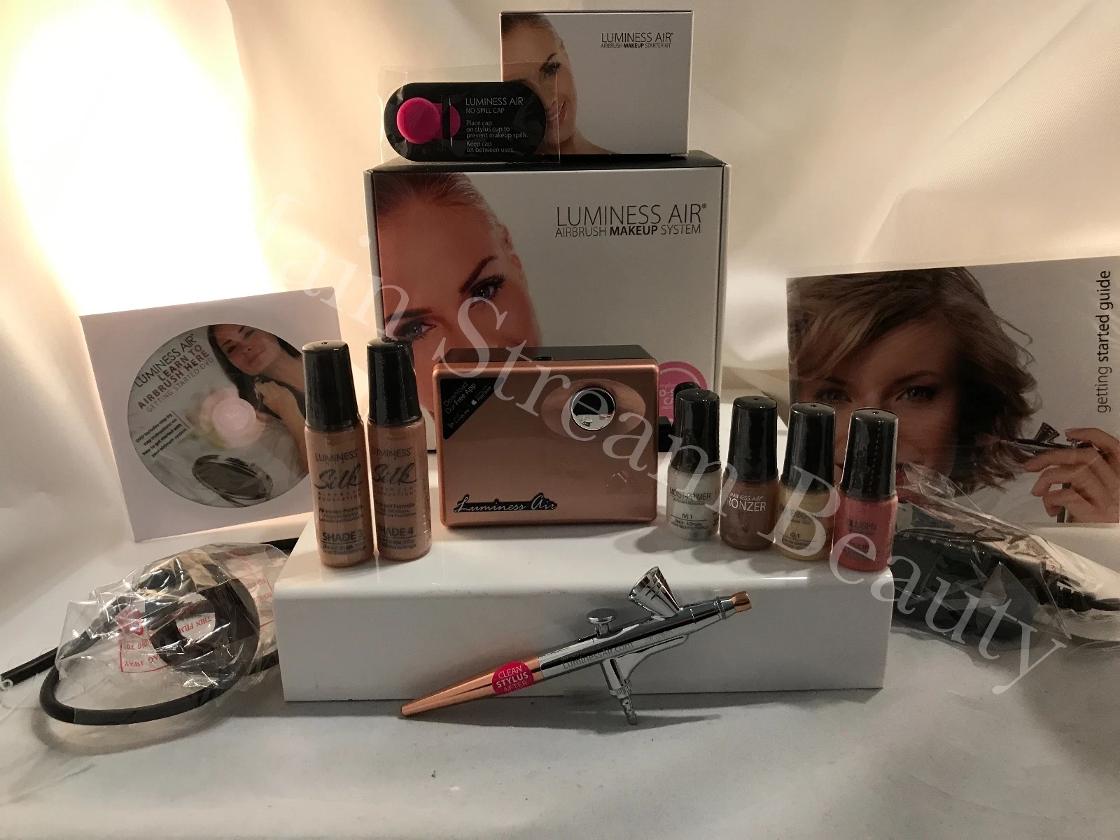 Luminess Air Airbrush Legend Rose Gold System&Pink Tip Stylus 4pc Med. kit