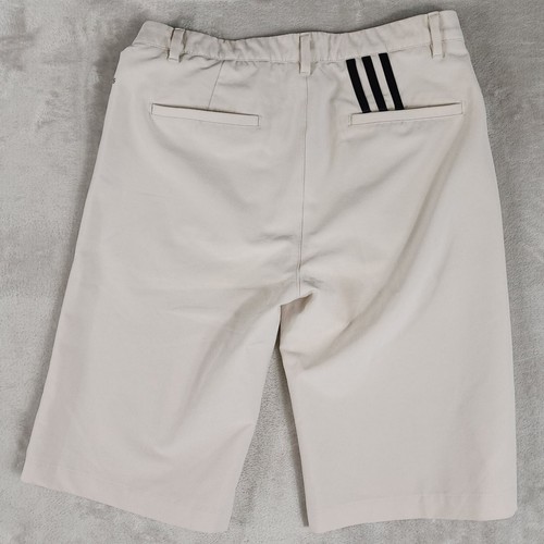 Adidas Golf Shorts Youth XL Cream Tan 30x11 Slash Pockets 3 Stripe Activewear - Picture 2 of 6