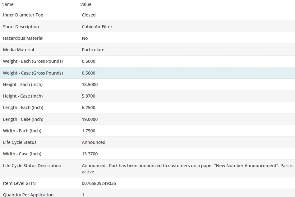 Filtro de aire de cabina WIX para Jeep Grand Cherokee 1999-2010 V8-4,7 L Foto 4 de 4