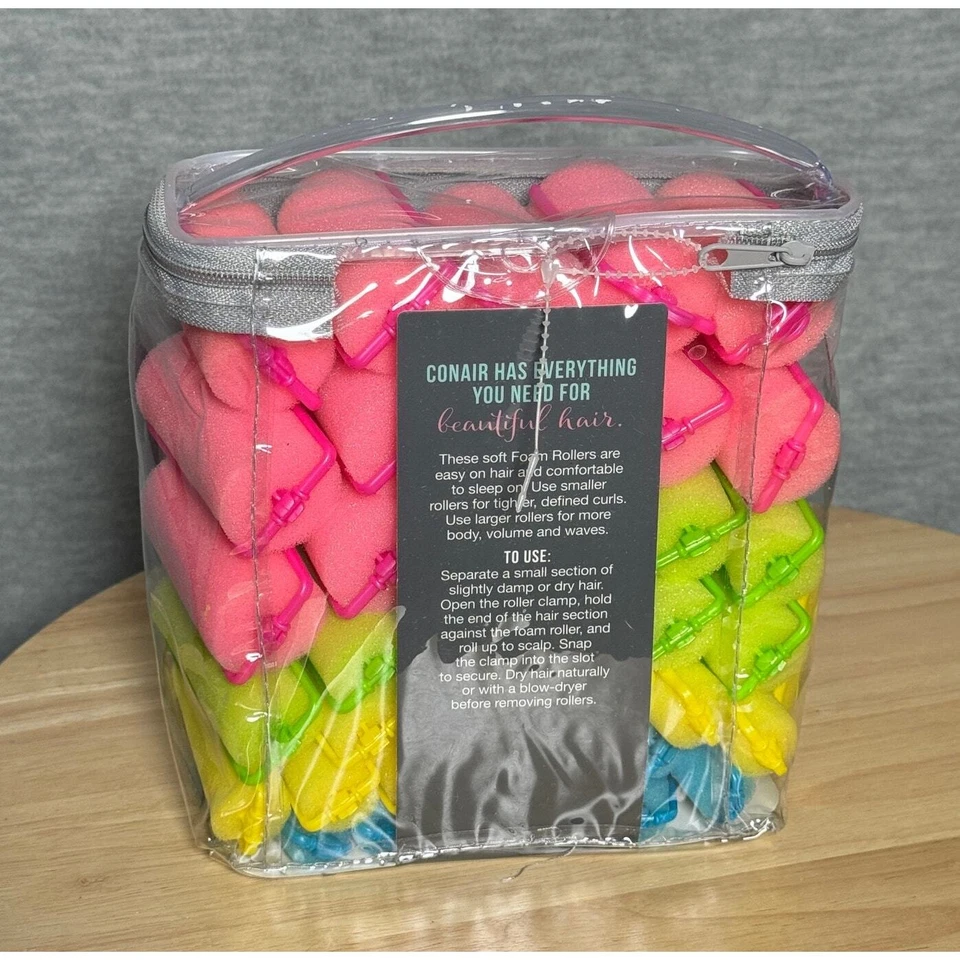 Rodillos de espuma Conair suaves rizos hinchables rodillos de espuma para el cabello, para dormir, neón, 48 quilates Foto 2 de 2