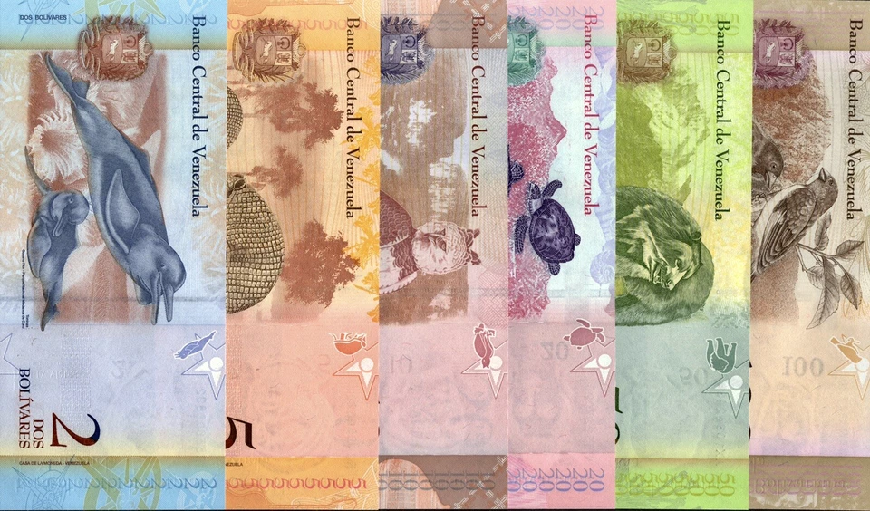 Venezuela JUEGO COMPLETO 2-100.000 Bolívares y 2-500 Soberano, 21 Piezas Billetes UNC Foto 4 de 4