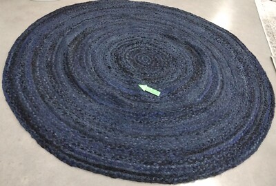 NAVY / BLACK 7' X 7'  Broken Thread Rug, Reduced Price 1172753633 BRD452N-7R