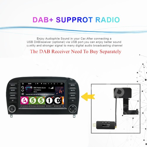 Fit For Mercedes Benz SL350 SL550 2005-2012 7in Car Stereo Radio SWC 4+32G W/Cam - Picture 21 of 22