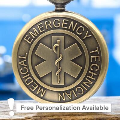 EMT Pocket Watch   Gift for First Responder, Paramedic, Medical Hero Emergency