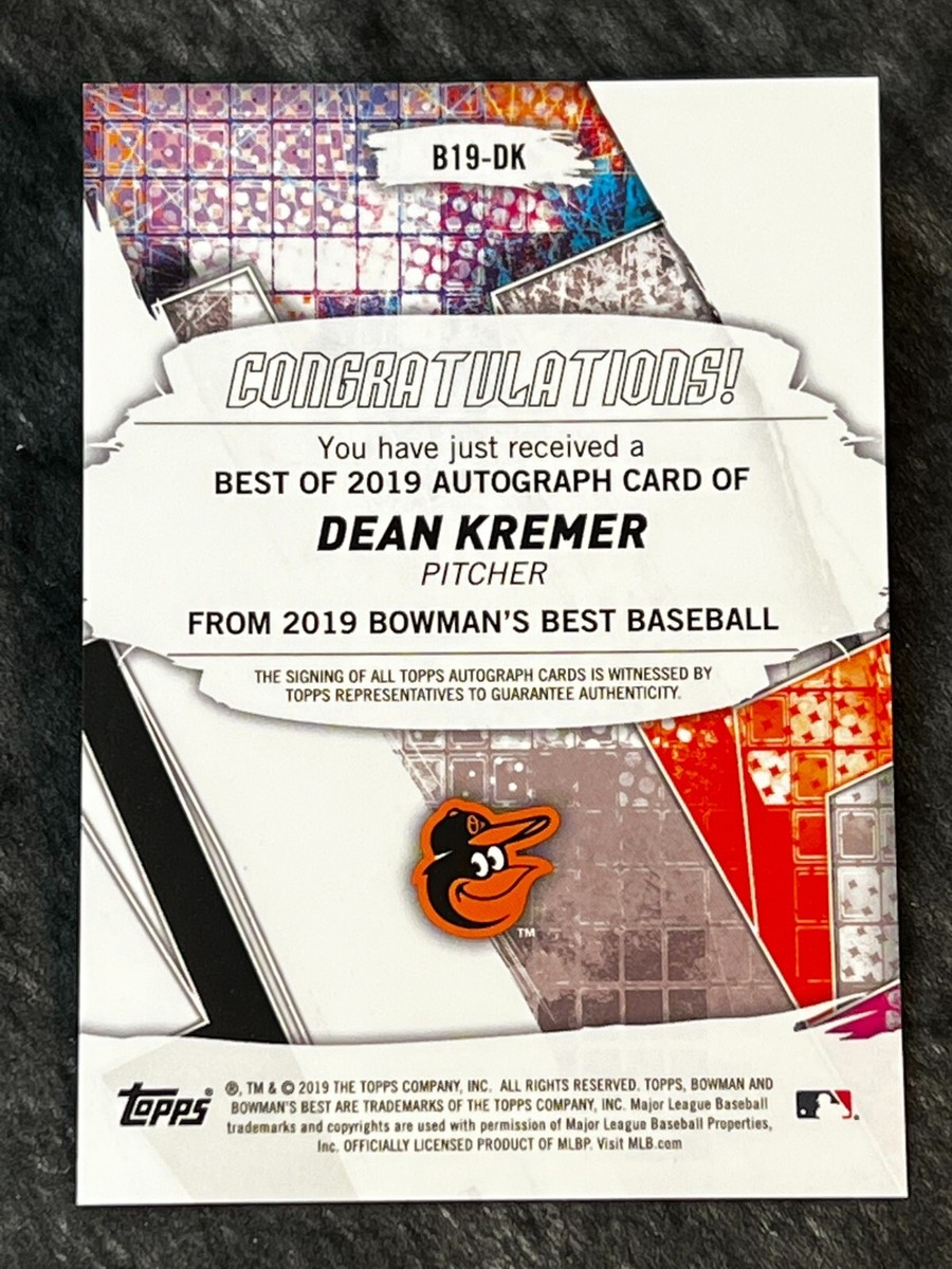 2019 Bowman's Best BLUE REFRACTOR PROSPECT ROOKIE AUTO Dean