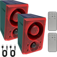 Solar Outdoor Motion Sensor Alarm Dog Barking Alarm Motion Detector 130Db Loud N