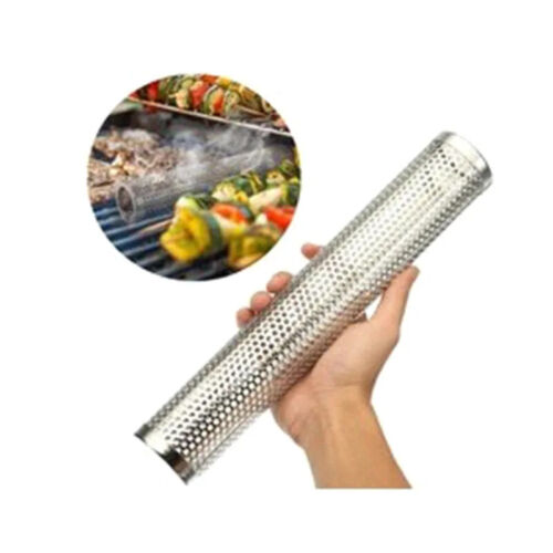 Square and Round Grill Hot Cold Smoking Mesh Tube Smoke Generator Stainless - Picture 2 of 4