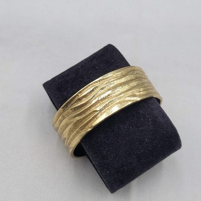 Rustic Cuff Textured Gold Metal Boho Cuff Bracelet 6.5''