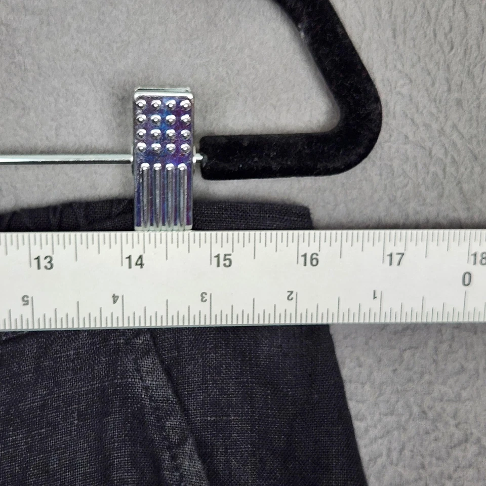 FLAX Pants Womens Small Black 100% Linen Wide Leg Elastic Waist Pockets 32x30 - Image 3 of 4