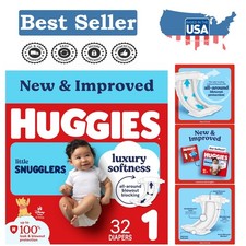 All-around Protection Huggies Size 1 Diapers - 32 Count, Disney Magic Designs