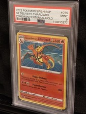 2022 POKEMON SWSH BSP, SP. DELIVERY CHARIZARD POKEMON CENTER UK-HOLO PSA 9