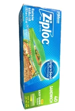 Ziploc Sandwich Bags 40Ct, Grip 'N Seal Technology, Strong enough use again