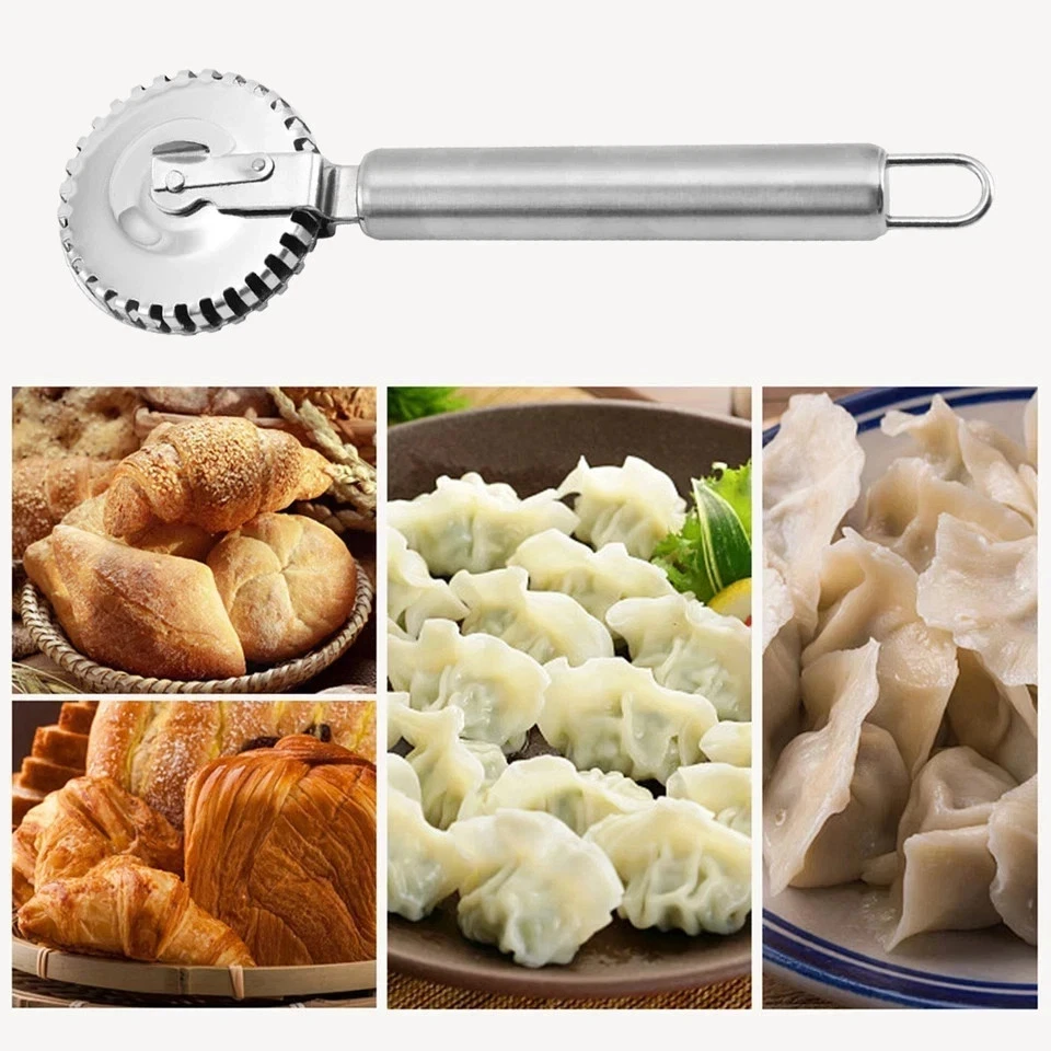 Taglierina a rullo in acciaio inox con manico in legno ad alta