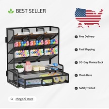 Durable Multi-Functional Mesh Desk Organizer with Easy Assembly, 9 Compartments