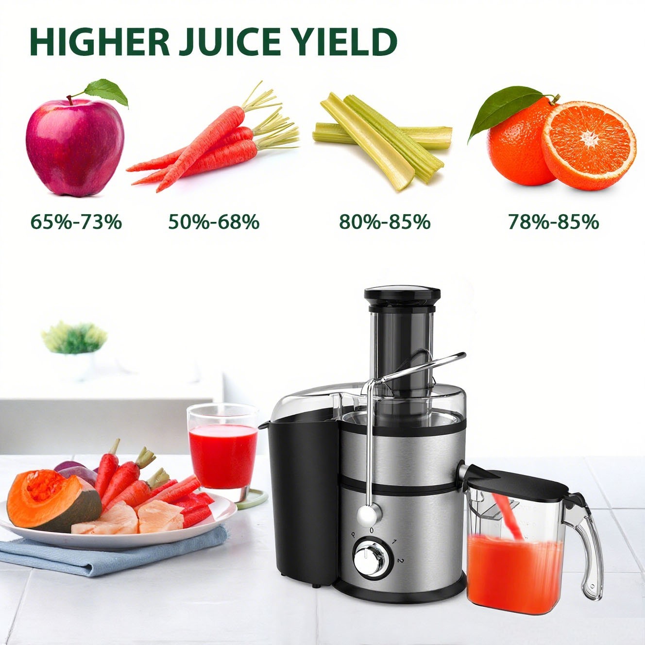 TENKER 1200W Electric Juicer Fruit Vegetable Blender Extractor Citrus Machine US
