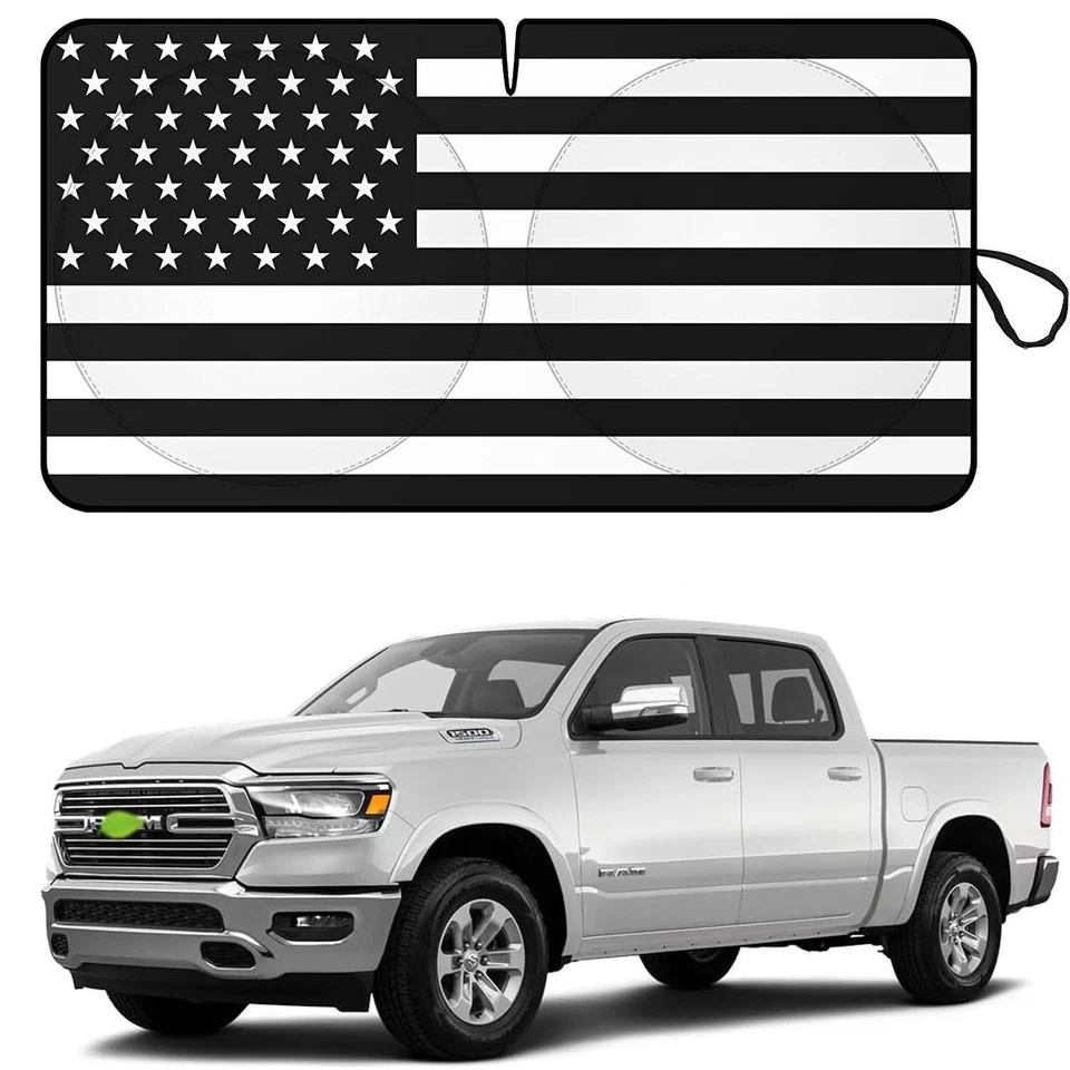 Cubierta de visera plegable para parabrisas de coche con bandera de Estados Unidos para Dodge Ram 1500 2500 Foto 3 de 4