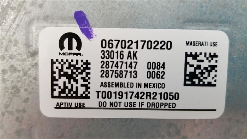 23 MASERATI GRECALE TROFEO ADAPTIVE CRUISE CONTROL MODULE 670217022