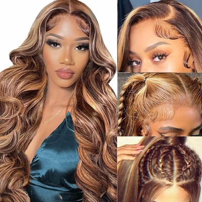 22 Inch Ombre Lace Front Wig Human Hair,180% Density 13x6 HD Lace Front Wigs ...