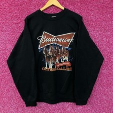 Junk Food Budweiser Clydesdales Beer Crewneck Sweater Large