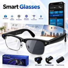 AI Smart Glasses W/ Photochromic Lenses 8MP Camera 4K HD Video Recorde XMAS Gift