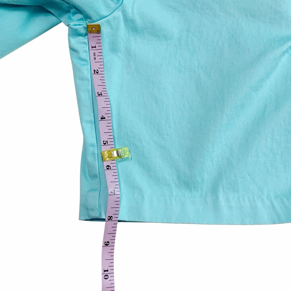 Sag Harbor Chino Shorts Women's Size 8 Aqua Blue Bermuda Cotton Blend Stretch - Image 4 of 4