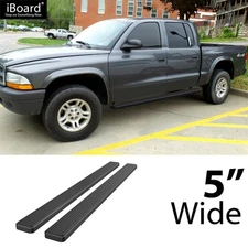 Running Board Side Step Bars 5in Aluminum Black Fit Dodge Dakota Quad Cab 00-04