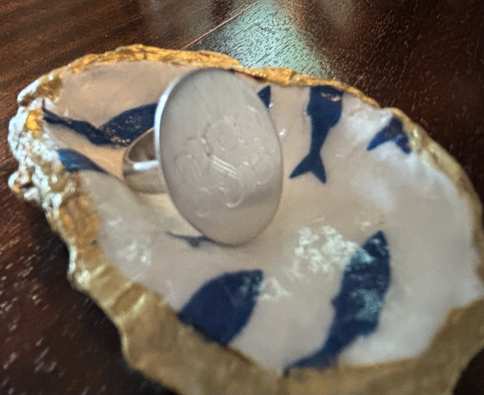 Sterling Silver Initial Ring 6.5 - image 1