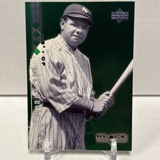 1999 UPPER DECK BLACK DIAMOND BABE RUTH #90 QUADRUPLE GREEN FOIL /150 - SSP