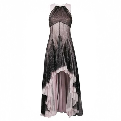 PHILOSOPHY DI LORENZO SERAFINI Pleated Hem Glitter Runway Gown IT42 NWT - Picture 4 of 12
