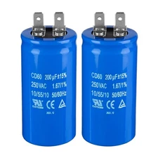 ZOWZEA 200uF/MFD CD60 Motor Start Capacitor 250VAC 50/60Hz for Electric Motor...