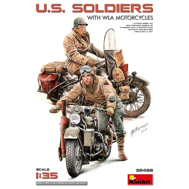 Maquette soldats américains MiniArt 35422 avec motos WLA 1/35