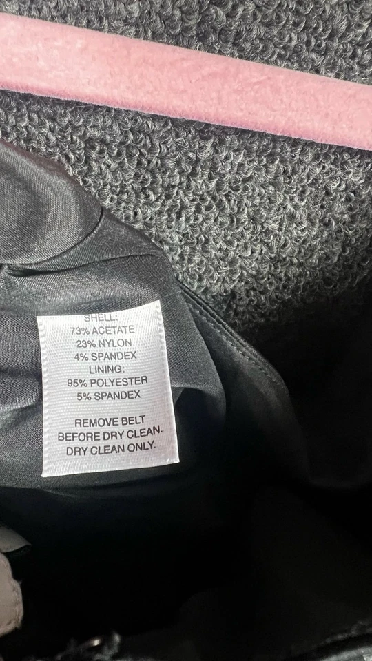 Vestido midi de satén para mujer White House Black Market 10 negro con cinturón sin mangas Foto 4 de 4