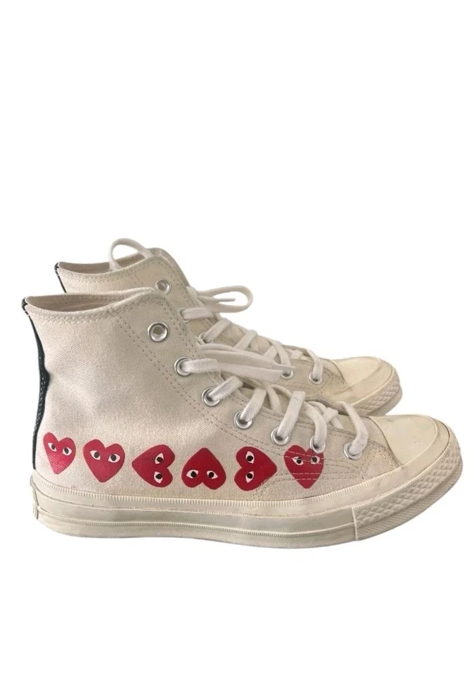 ЖЕНСКИЕ CONVERSE CHUCK TAYLOR HI COMME DE GARcons 162972C мульти сердца W8 M6 - Изображение 4 из 4