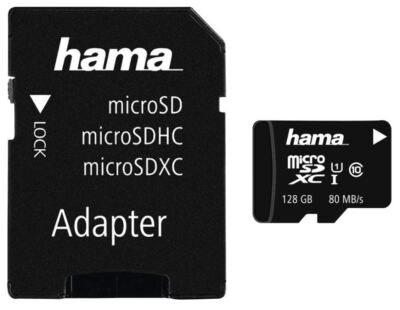 HAMA - 128GB Class 10 MicroSDXC UHS-I Memory Card 80MB/s