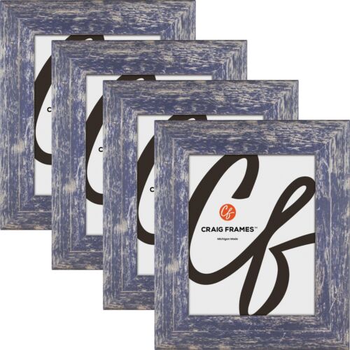 American Barn, 2" Blue Faux Barnwood Picture Frame, 4x5 - 24x36, 4-Pack - Picture 1 of 11